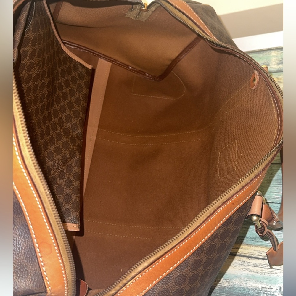 CELINE Macadam Boston Bag M13 Travel Duffle Bag Brown AUTHENTIC - Picture 15 of 16